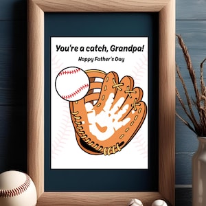 Opa Handabdruck Handwerk | Baseball Vatertagsgeschenk von Kindern | Druckbares DIY-Andenken | Digitaler Download für Opa