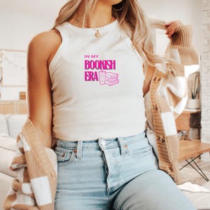 Débardeur In My Bookish Era | Chemise pour amoureux des livres | t-shirt graphique livresque mignon | Cadeau livresques | Débardeur d&#39;été rose esthétique
