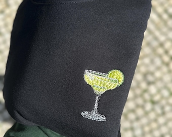 Sweat-shirt brodé Margarita - chemise EVJF, sweat à capuche marge et mariage, cadeau voyage entre filles, t-shirt cocktail d'été
