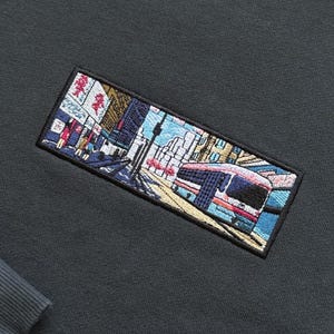 Japanese Station Embroidered sweatshirt, Anime shirt, Anime hoodie, Japanese gifts, Japanese Street Embroidered Wearable Art