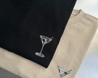 Martini besticktes Sweatshirt - Dirty Martini Shirt, Espresso Martini Hoodie, Bachelorette Geschenk für Sie, Cocktail-Liebhaber-T-Shirt