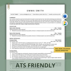 ATS-vriendelijke sjablonen voor cv's en sollicitatiebrief Word- en Google-documenten + TIPS | Harvard-stijl, minimalistische cv