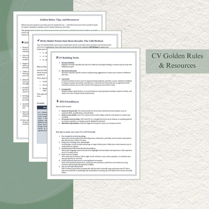 Harvard Ats Friendly Resume ATS Friendly Resume and Cover Letter Templates Word & Google Docs ...