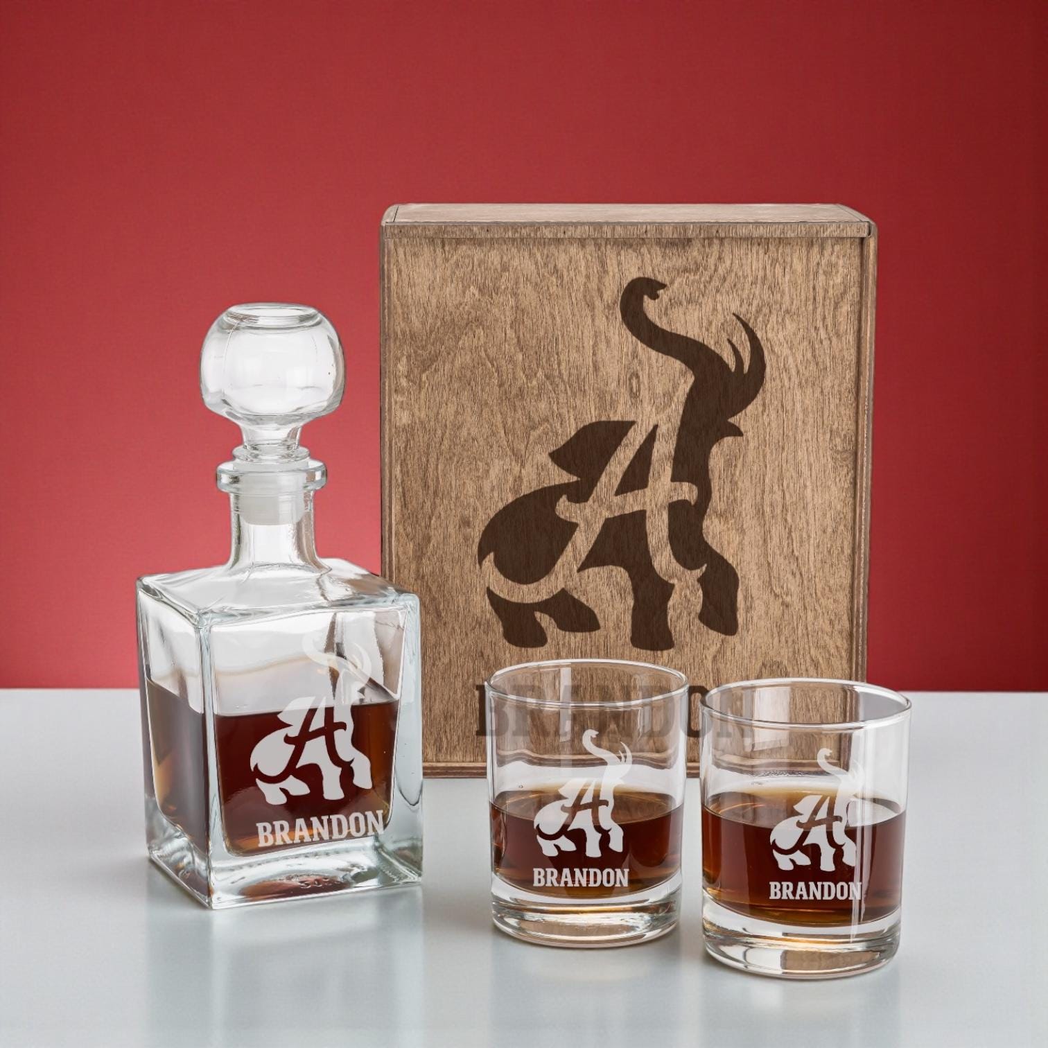 Alabama Football Whiskey Decanter Set With Glasses in Personalized ...