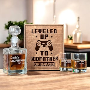 Proposta di matrimonio per il padrino, Chiedere al padrino, Sii il mio padrino, Scatola per proposta personalizzata, Bicchiere da whisky inciso, Regali per il battesimo, Bicchieri personalizzati