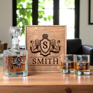 Whiskycadeau Gepersonaliseerd glas cadeau voor papa Whiskycadeauset Cadeau voor hem Whiskykaraf Heren cadeau-idee Gepersonaliseerd cadeau Jubileum