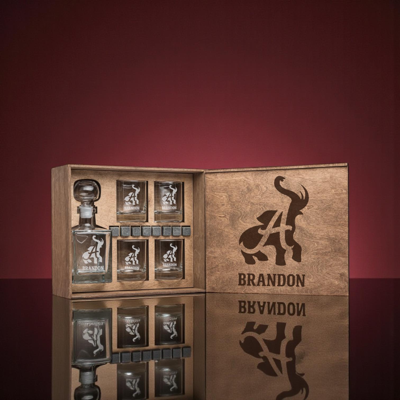 Alabama Football Whiskey Decanter Set With Glasses in Personalized ...