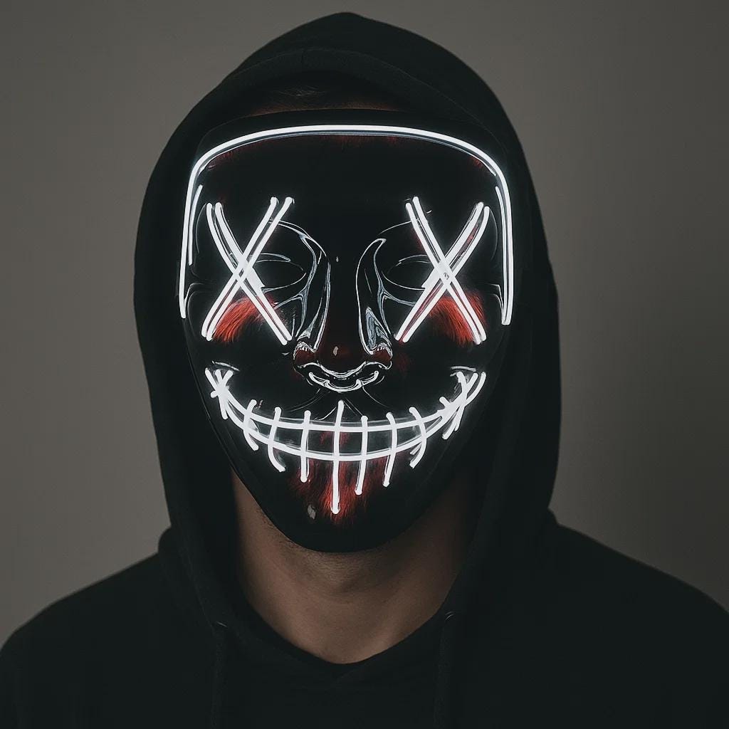 Led Rave Face Mask LED Neon Face Mask – Festival Gear, Halloween Rave Mask, One Size, Red ...