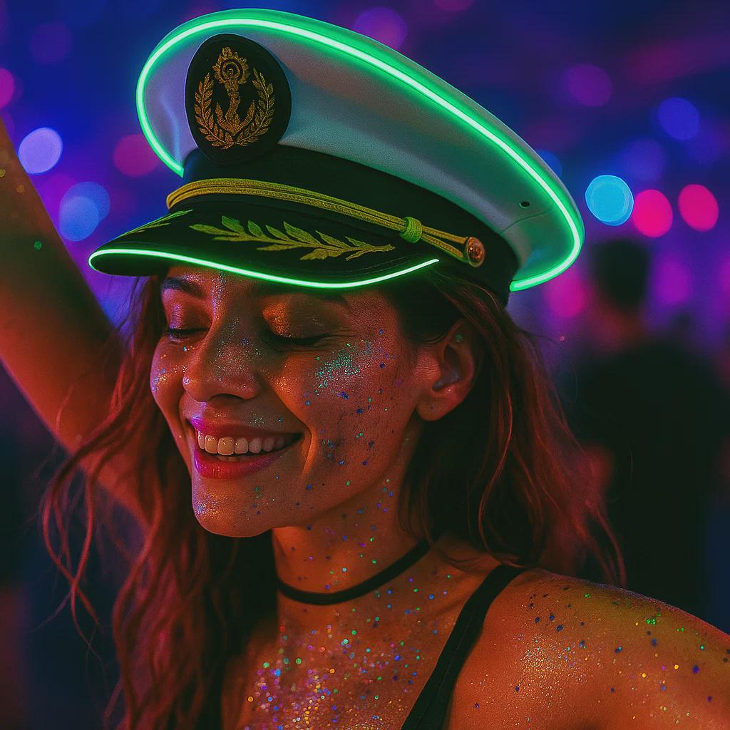 LED Captain Hat Glowing Light up - Festival Accessory, Party  display picture 3