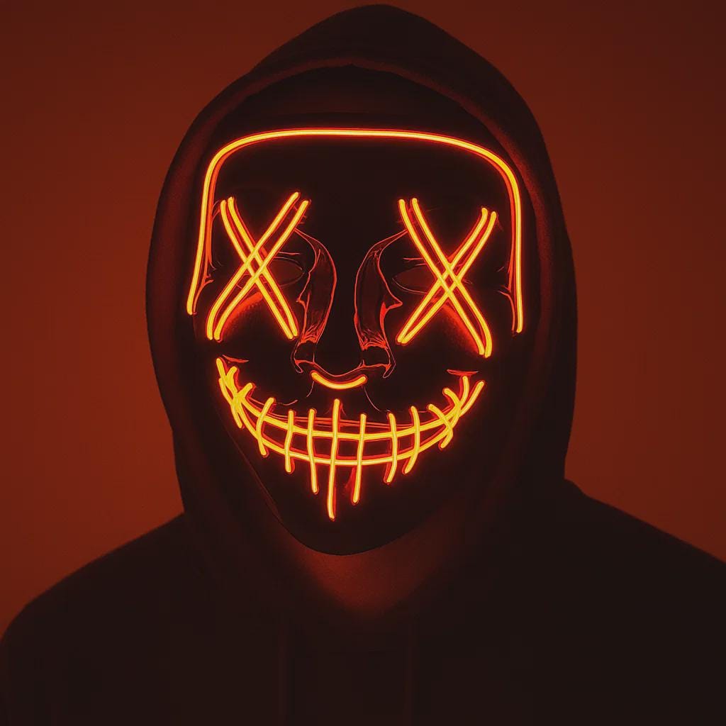 Led Rave Face Mask LED Neon Face Mask – Festival Gear, Halloween Rave Mask, One Size, Red ...