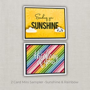 Handmade Sunshine & Rainbow Thinking of You Cards - Mini Set