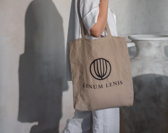 Linumlenis, Einkaufstasche aus 100% Leinen - umweltfreundliche, wiederverwendbare Einkaufs- und Alltagstasche, handgefertigt