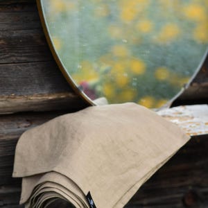Linum Lenis , One 100% Linen Facial Towel - Natural Flax Washcloth - Soft and Absorbent - Spa Quality
