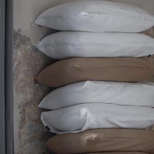 Pure White Linen Pillowcases – Custom Size, Set of 2, 100% Stonewashed Flax, Envelope Closure