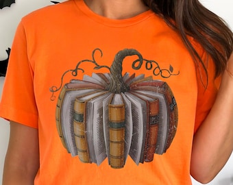 Fall Book Pumpkin Halloween Shirt, Halloween Book Lover Shirt, Fall Bookish Shirt, Pumpkin Book Shirt, Pumpkin Sweater, Fall Shirt