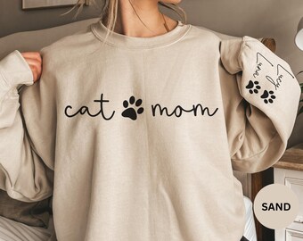 Personalisiertes Katzen Sweatshirt: Benutzerdefinierte Name Hoodie, Katzenliebhaber Outfit