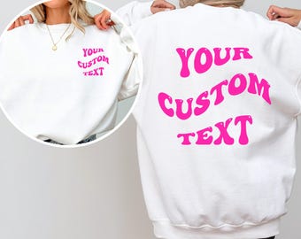 Custom Sweatshirt, Personalized Text Shirt, Custom Wavy Text Sweatshirt, Retro Sweatshirt, Custom Quote, Custom Shirt, Custom Birthday Gift
