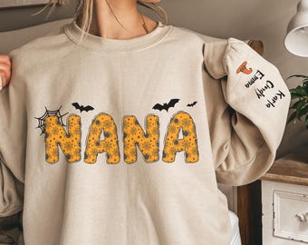 Sudadera personalizada de Halloween con la imagen de una abuela espeluznante: regalo personalizado con tu nombre para mamá