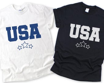 USA Flag Graphic T-Shirt: 4th of July Family Matching