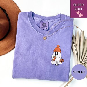 Comfort Colors® Сute Ghost Coffee Shirt, Сute Little Ghost Eiskaffee T-Shirt, Boo Ghost Shirt, Ghost Coffee Shirt, Halloween Coffee Lovers