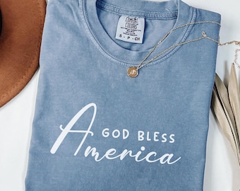 Comfort Colors® Freiheit Shirt, am vierten Juli Shirt, Vatertag Shirt, Unabhängigkeitstag Shirts, Vaterländische Familie Shirts, Gott segne Amerika