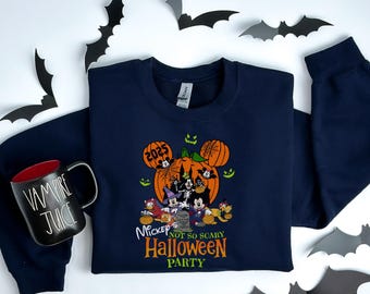 Moletom Festa de Halloween Não Tão Assustadora do Mickey, Camisetas da Família de Halloween do Mickey e da Minnie, Moletom de Halloween da Disney