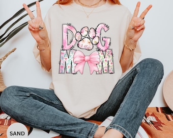 Comfort Colors Floral Dog Mama Shirt: Dog Mom Gift