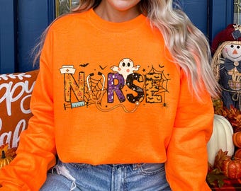 Halloween Nurse Sweatshirt: Fall Nursing Apparel