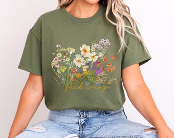 Subtiles Anti-Trumpf-Blumen-Shirt: Antikapitalistisches politisches T-Shirt
