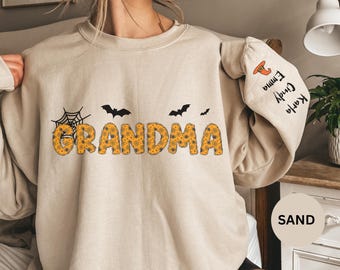 Sudadera personalizada de Halloween de abuela espeluznante: camiseta con nombre personalizado