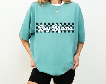 Camisa de mamá para niño con colores cómodos: camiseta retro a cuadros