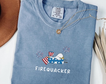 Grappige gans-shirt 4 juli: Patriotic Firequacker-T-shirt