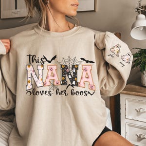 Custom 'Nana Loves Her Boos' Halloween Sweatshirt - Personalized Grandma Gift