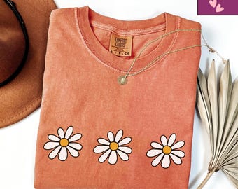 Chemise à motif marguerite Comfort Colors : t-shirt à fleurs et fleurs sauvages