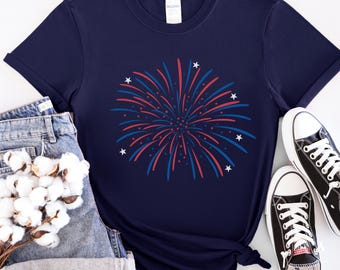 "Feuerwerk USA 4. Juli Shirt: Amerikanisches ""Patshirt""."