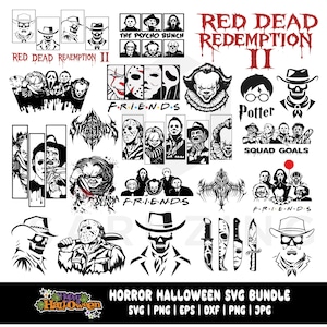 Horror SVG Bundle Halloween Horror SVG Horror Friends svg Halloween svg Cricut cut file Horror characters svg, Halloween