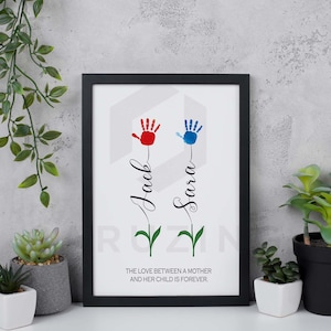 Mother's Day Personalised Handprint And Footprint Craft for Kids | Gift for Mom | Flower Poem | Printable Instant Download