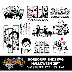 Horror SVG Bundle Halloween Horror SVG Horror Friends svg Halloween svg Cricut cut file Horror characters svg, Halloween