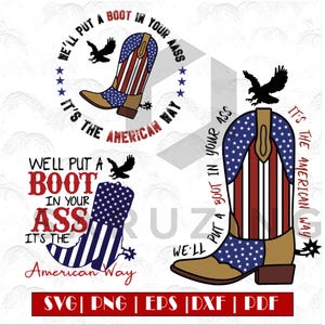 Retro Americana 4th of July SVG: Patriotic Boot Design (Digital Download