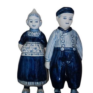 Holland Delft Figur – Vintage Porzellan Paar – Niederländische Tracht – Blau-Weiße Keramikfigur – Sammlerstück