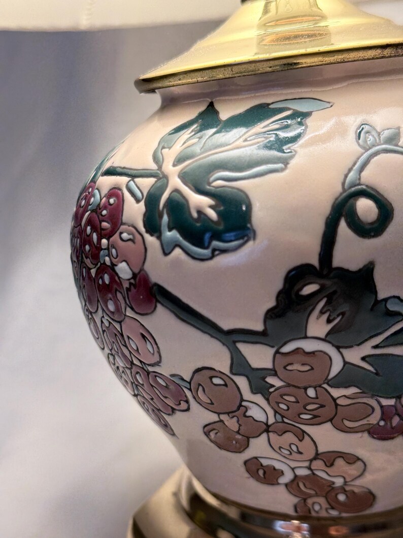 Vintage Chinoiserie Table Lamp – Hand-painted Floral Porcelain, USA ...
