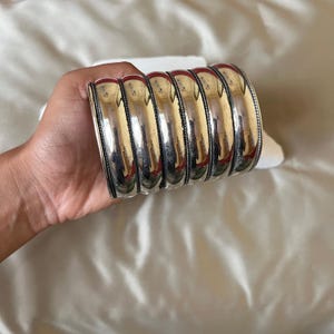 Brass Bangle |Silver Cuff Bracelet | Wide Chunky Bangle | Handmade Boho Statement Cuff | Adjustable Bold Festival Bracelet Gift for woman