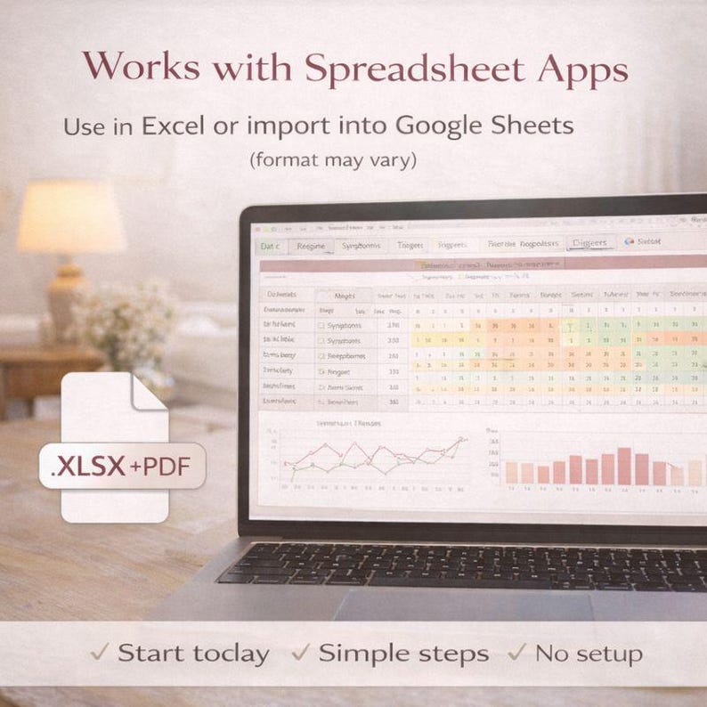 Menopause & Perimenopause Tracker Spreadsheet | HRT Symptom + Trigger Log | 30-Day Charts and Heatmap image 13