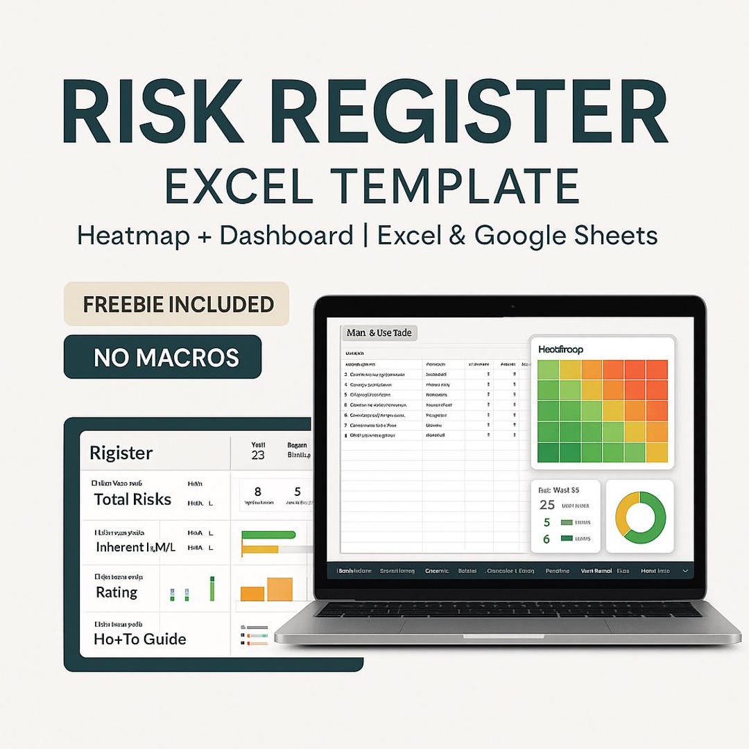 Automation Risk Register Excel Example Risk Register Excel Template With Heatmap & Dashboard – Professional ...