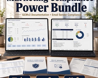 Marketing Compliance Bundle Excel – GCMv2 Audit, Consent Documentation, SPF DKIM DMARC, Gmail Yahoo Checklist