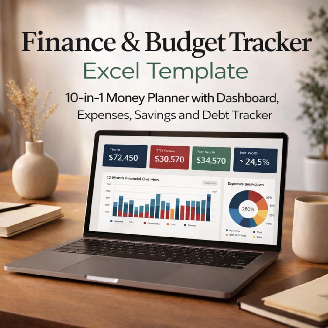 Finance & Budget Tracker Excel Template – 10-in-1 Money Planner With ...