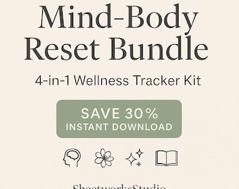 Self Care Tracker Bundle | Hormone, Cycle and Stress | Digital PDF Planner | Wellness Routine Printable | Instant Download