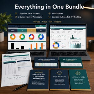DevOps & API Operations Excel Bundle | Cloud Tracker, API Dashboard, Incident Triage, SLA Uptime, Error Log Analytics imagem 18