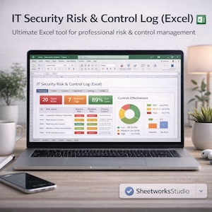 IT Security Risk & Control Log (Excel) | ISO 27001 Risk Register + Dashboard + Heatmap | Annex A Controls Library + Bonus Checklist