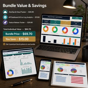 DevOps API & Release Operations Bundle Excel | Cloud Tracker, API Dashboard, Error Log Analytics, Feature Rollout Planner image 4